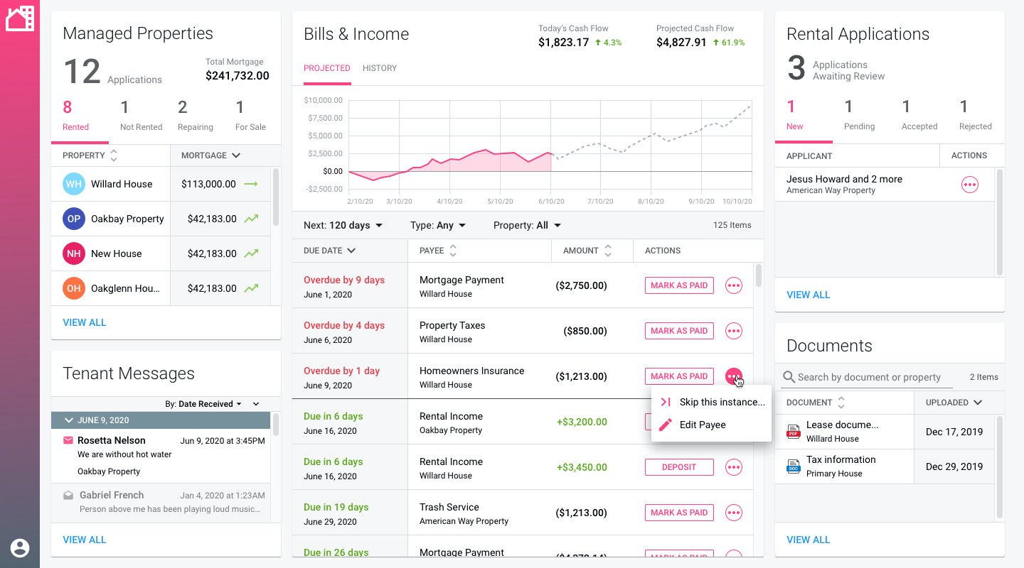 HomeKasa dashboard - property management easy and free